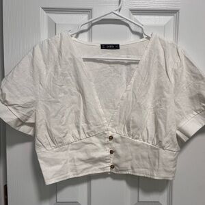 White cropped top